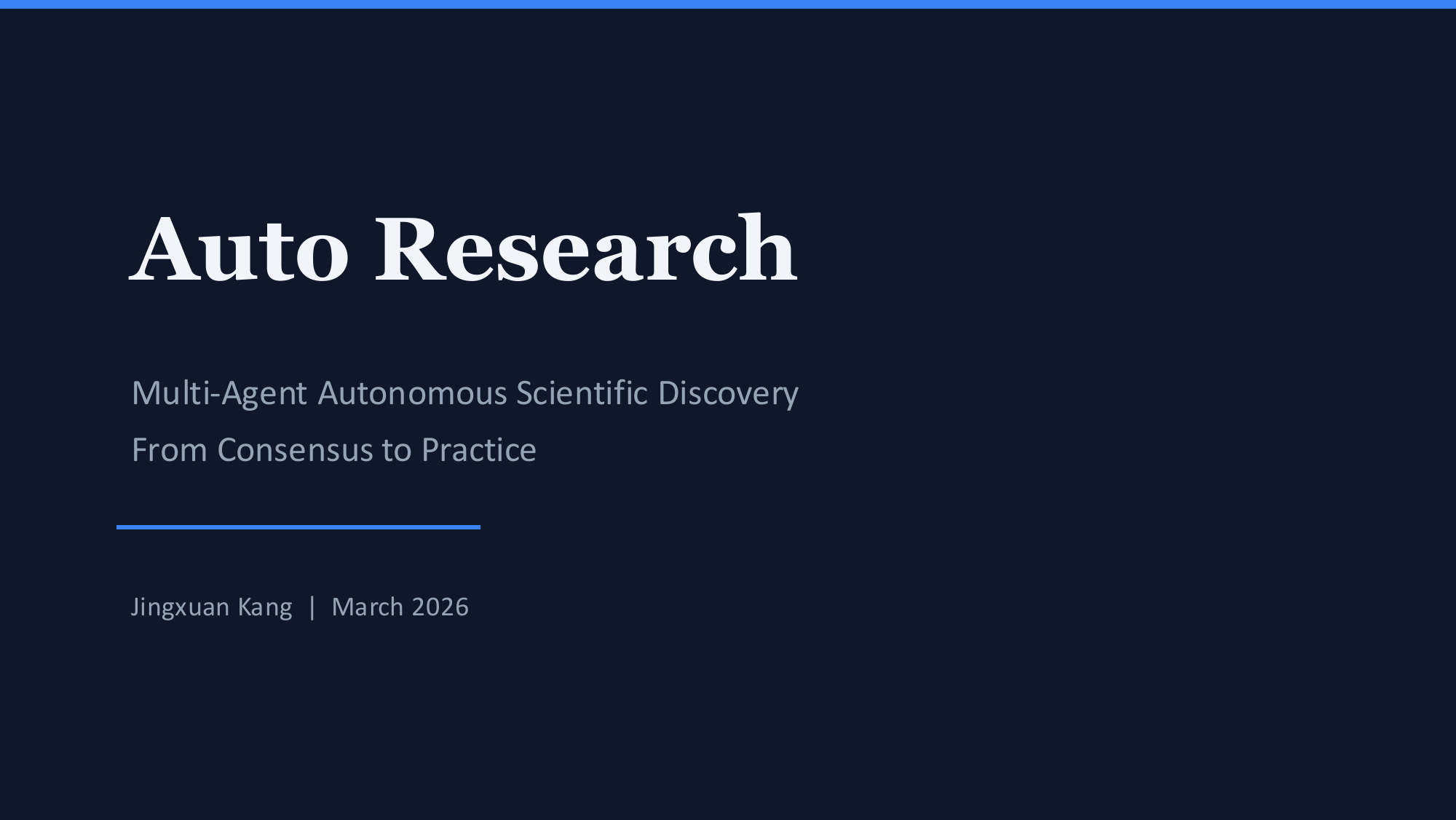 Auto Research — Multi-Agent Autonomous Scientific Discovery
